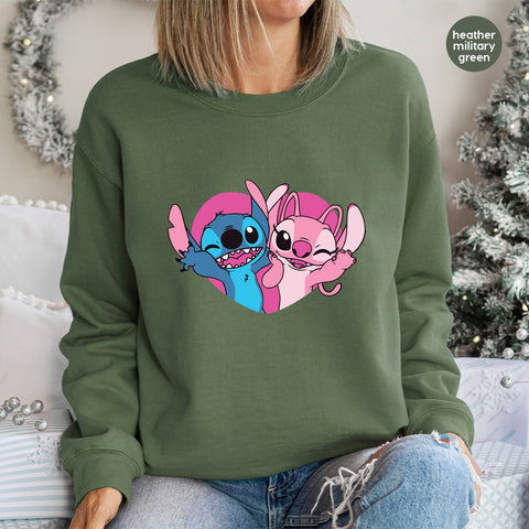 Cute Cartoon & Heart DTF Transfer - Ready To Press Friendship Celebration T-Shirt Design for Kids & Teens - Fun Cute Apparel