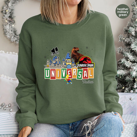 Fun Group Celebration Movie-Themed DTF Transfer For T-Shirts - Ready To Press Iron-On Design For Nostalgic Theme Park Family Reunion