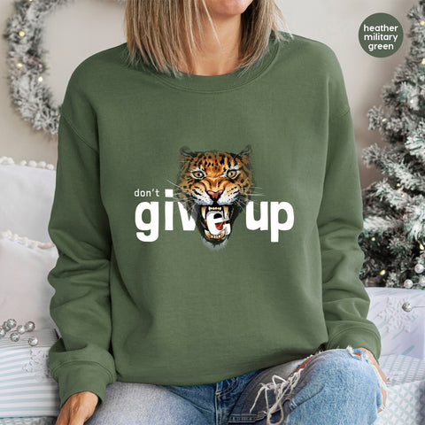 Motivational Tiger Iron-On DTF Transfer, Bold Workout Apparel, Inspirational Shirt for Athletes, Team Spirit Gift, Fierce Animal Print