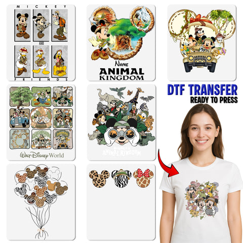 Charming Disney Animal Kingdom DTF Transfer Ready To Press for Family Adventure T-Shirts & Hoodies