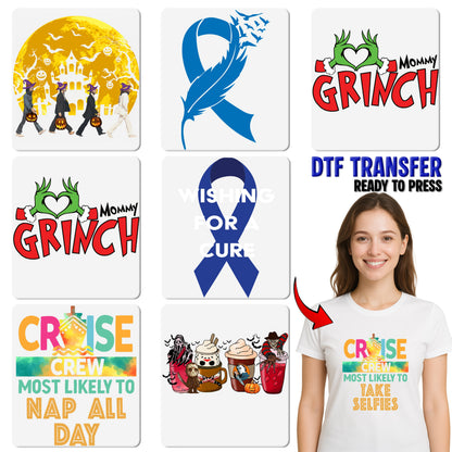 Blue Awareness Ribbon Butterfly Ready To Press DTF Transfer for Cause Support T-shirt Apparel Unity & Support Design