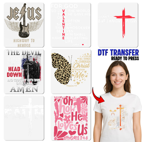 Religious Ready To Press DTF Transfer Christian Bible Quote Church Apparel for Family Reunions & Faith Events