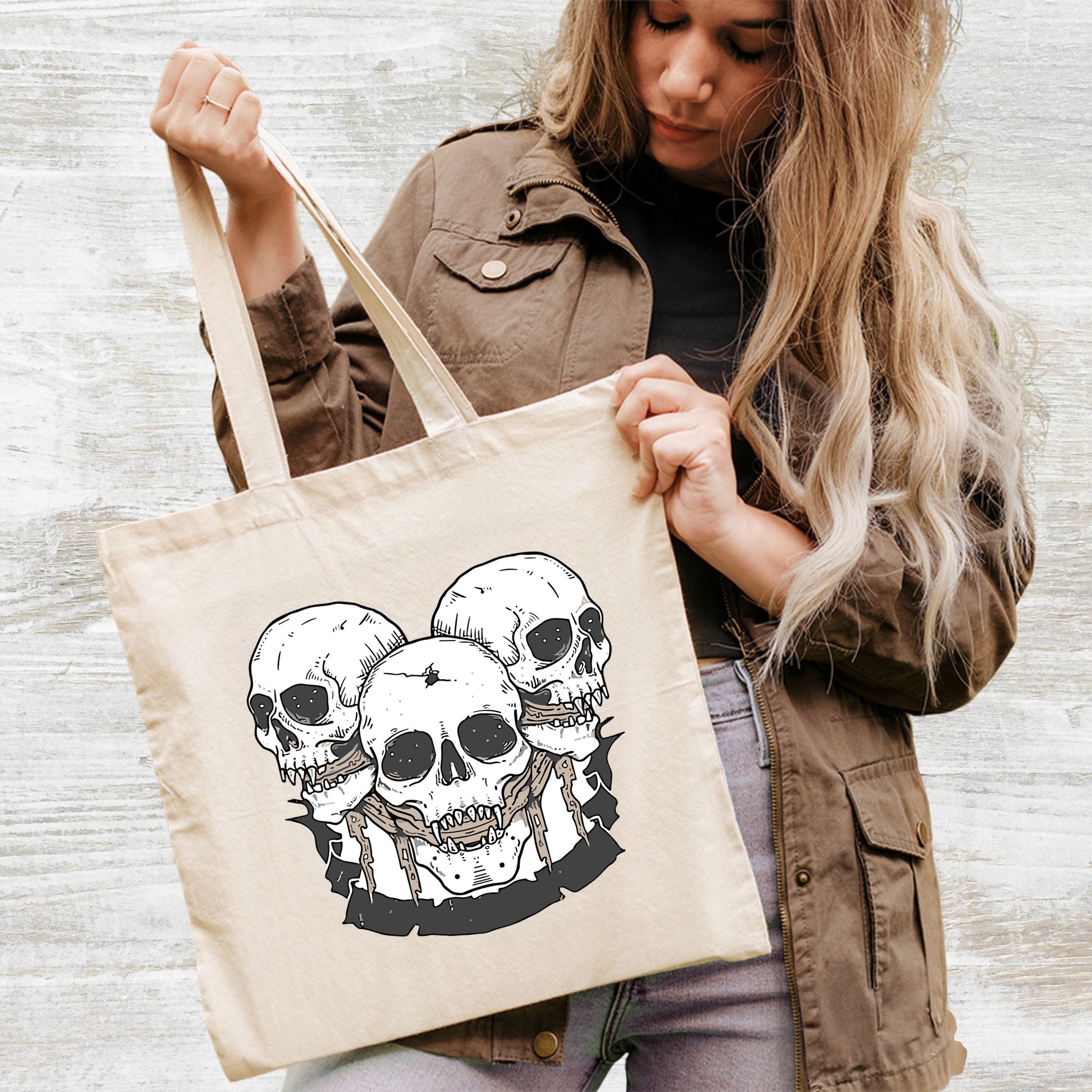 Gothic Skull DTF Transfer Iron-On Halloween Horror Design for Alternative Apparel
