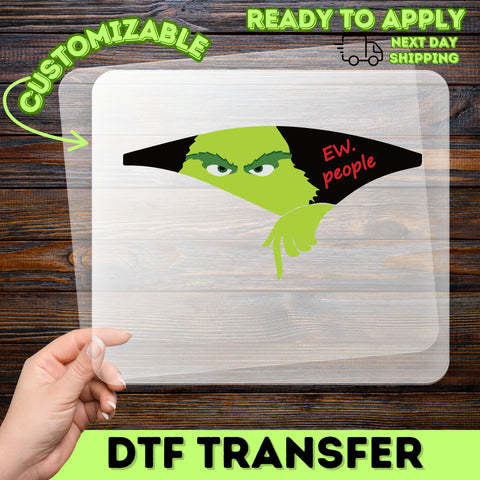 Funny Grinch Christmas DTF Transfer Iron-On Sarcastic Introvert Holiday Apparel for Group Festive Shirts