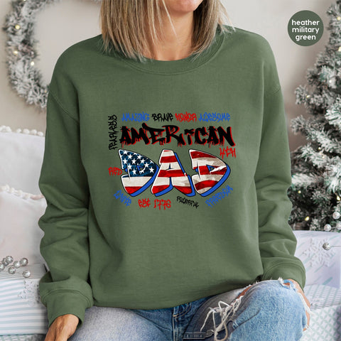 Patriotic Dad DTF Transfer for Father's Day Shirt & 4th of July Apparel - American Flag Iron-On Ready To Press