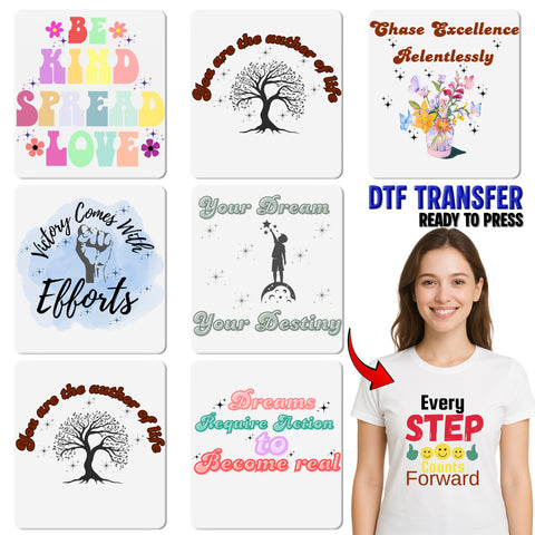 Inspirational Tree of Life DTF Transfer for Wellness Apparel, Empowering Iron-On for Mindful T-Shirts & Sweatshirts