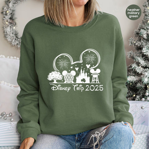 Disney Trip 2025 DTF Transfer Iron-On for Family Vacation Shirts & Group Disney World Apparel