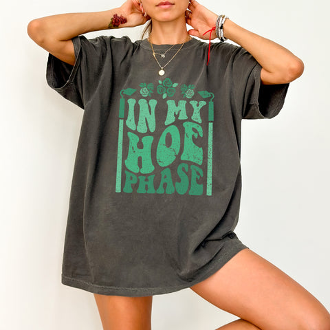 Funny Graduation DTF Transfer Iron-On 'In My Hoe Phase' Retro Humor Tee for Young Adults & College Graduates