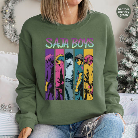 SAJA BOYS Anime Character DTF Transfer Iron-On Ready to Press for Youth & Teen Apparel, Cute Manga Shirt Design