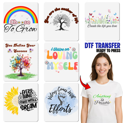 Nature-Inspired Empowerment Boho DTF Transfer for Women Shirts & Apparel - Ready To Press Motivational Quote Design
