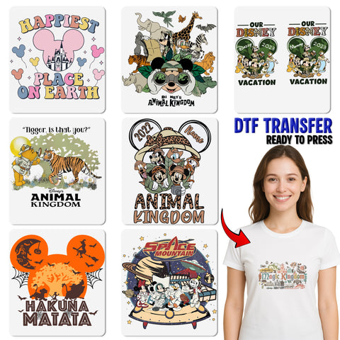 Cute Magical Adventure DTF Transfer for Theme Park Family Vacation Shirts & Travel Celebration Apparel