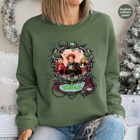 Halloween Witch Group Unity DTF Transfer - Cute & Spooky Ready To Press Iron-On for Best Friends T-Shirt or Sweatshirt