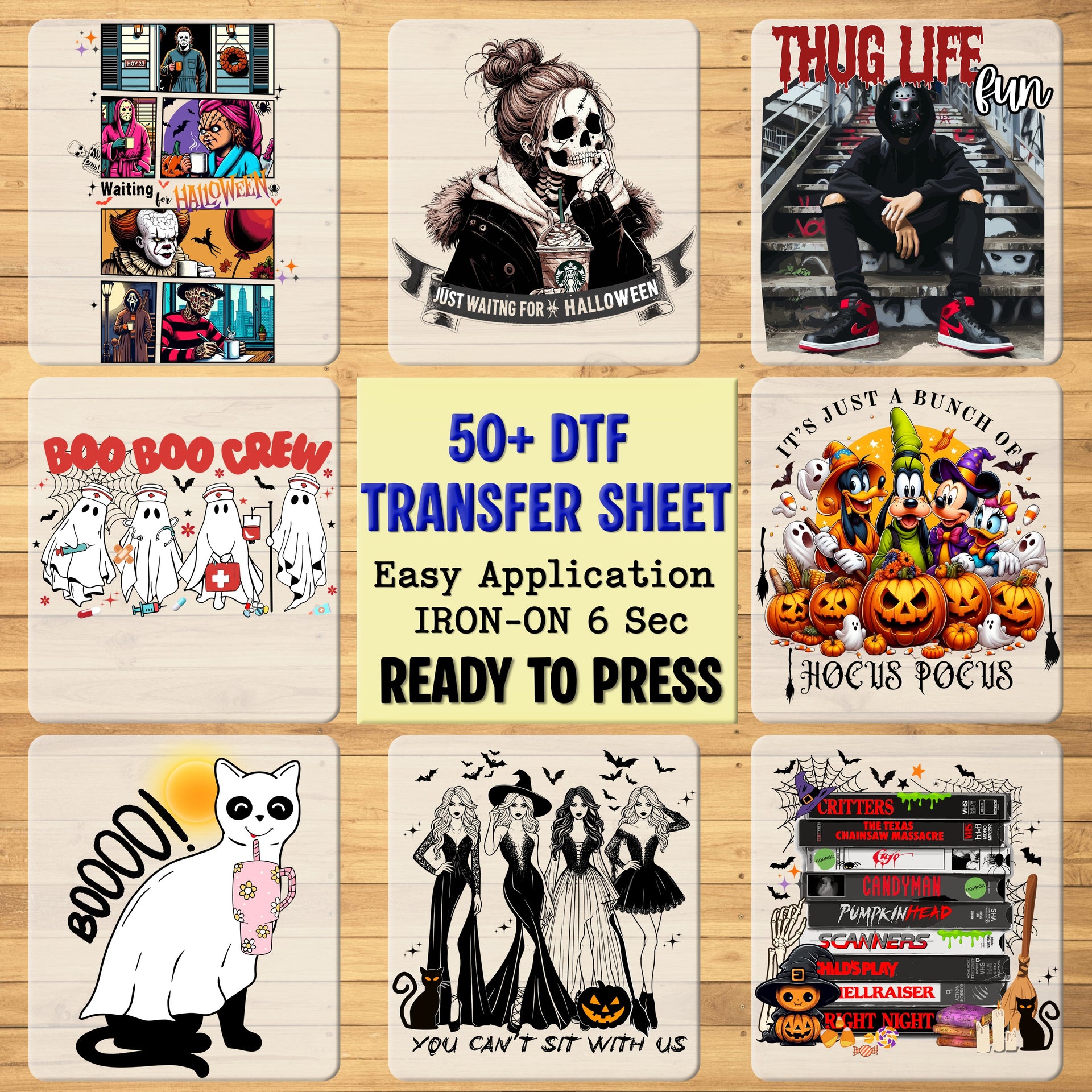 Cute Halloween Black Cat & Pumpkin DTF Transfer - Ready to Press Iron-On for Spooky Kids & Adult Apparel
