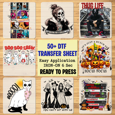 Cute Halloween Black Cat & Pumpkin DTF Transfer - Ready to Press Iron-On for Spooky Kids & Adult Apparel