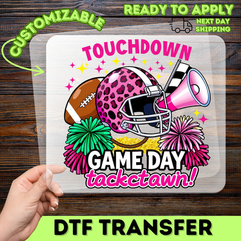 Game Day Cute Touchdown DTF Transfer for Fall Football Apparel & Sporty Group Outfits, Ready To Press Iron-On