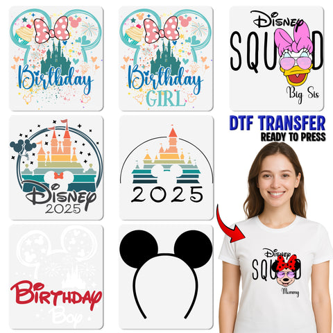 Safari Silhouette Theme Park Trip Family DTF Transfer Ready To Press Iron-On Shirt Design for Wildlife Adventure