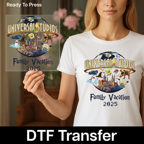 Adventure Theme Park Family Vacation Universal Studios 2025 DTF Transfer T-Shirt Kids & Adults