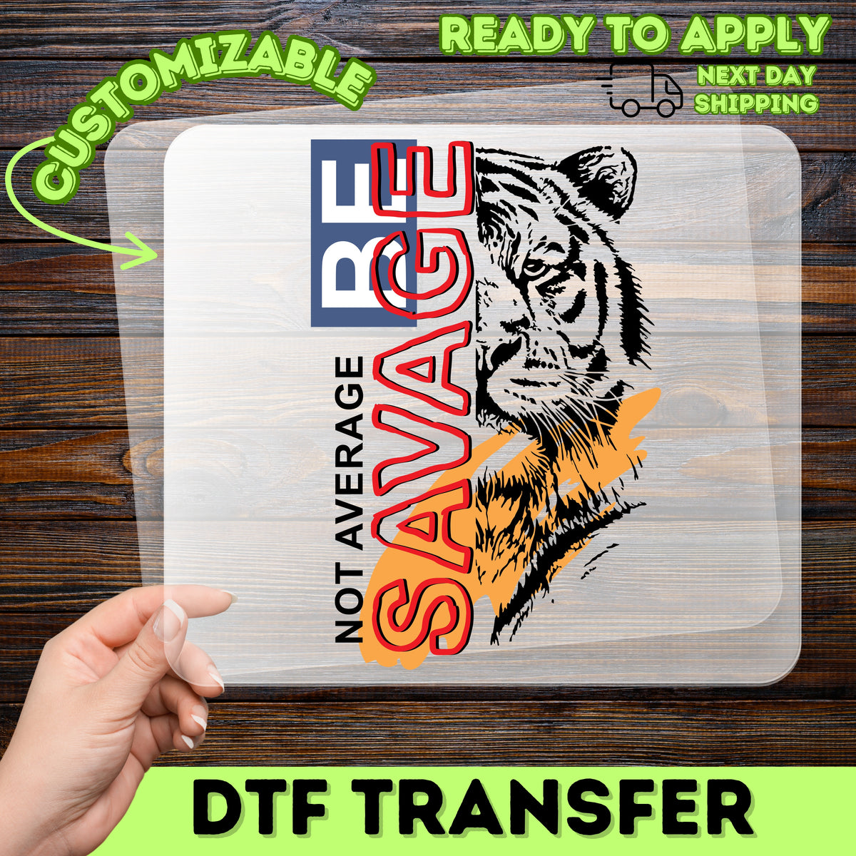 Empowering 'Be Savage' Urban Edgy DTF Transfer for Motivational Gym & Fitness Apparel