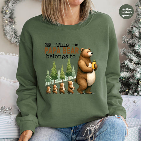 Papa Bear Cute Family Nature DTF Transfer Ready To Press for Father's Day Camping Adventure T-Shirt