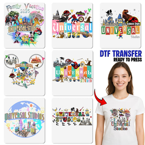 Universal Studios Character Mash-Up DTF Transfer, Retro Pop Culture Shirt, Movie Lover Apparel, Group Vacation Matching Top