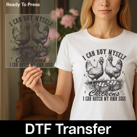 Charming Chicken DTF Transfer for Funny Farm Life Apparel & Gifts - Perfect for Chicken Enthusiasts & Backyard Farmers