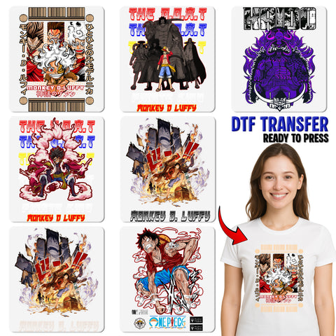 Luffy Pirate Adventure One Piece DTF Transfer for Anime Fan T-Shirt Group Event Ready To Press Cosplay Apparel