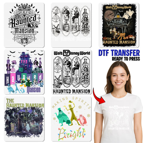 Victorian Ghosts Holiday DTF Transfer - Funny Gothic Christmas Iron-On for Group Celebrations & Quirky Apparel