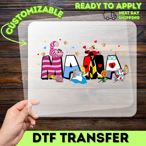 Cute Alice in Wonderland DTF Transfer Magic T-Shirt Funny Storybook Ready to Press Iron-On for Kids & Book Lovers