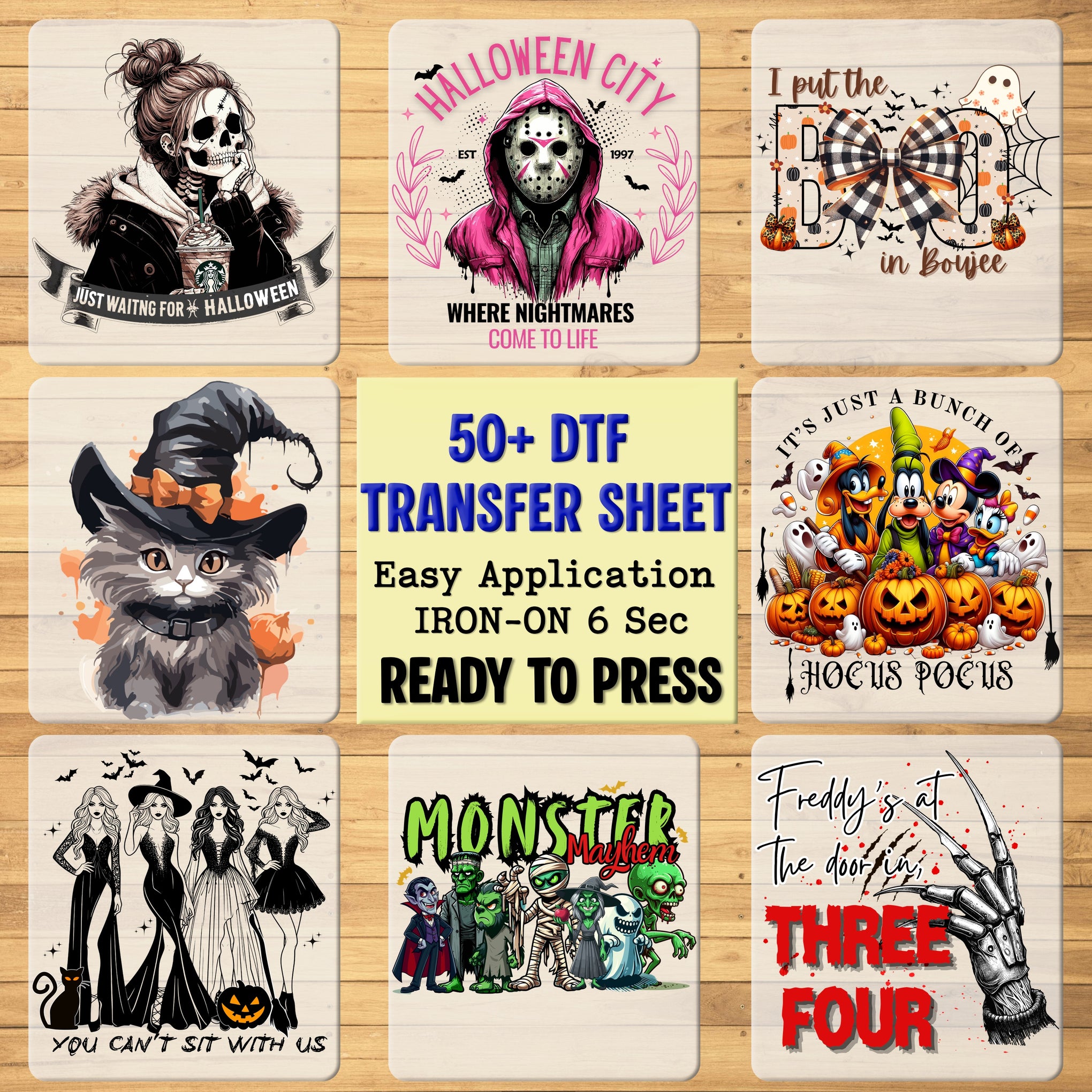 Elegant Gothic Chic Halloween Wreath DTF Transfer for Stylish Women Shirt or Home Decor