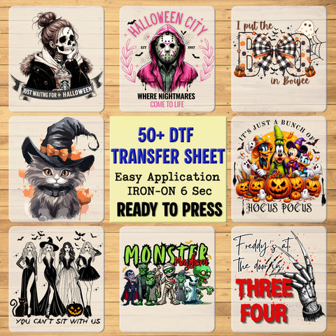 Elegant Gothic Chic Halloween Wreath DTF Transfer for Stylish Women Shirt or Home Decor