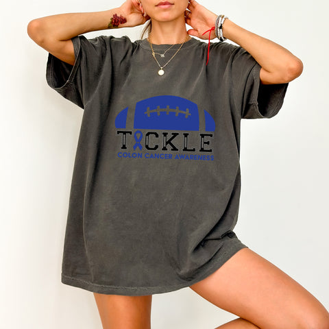 Colon Cancer Awareness Football Ready To Press DTF Transfer for Shirts & Sweatshirts - Support Health & Team Spirit Apparel