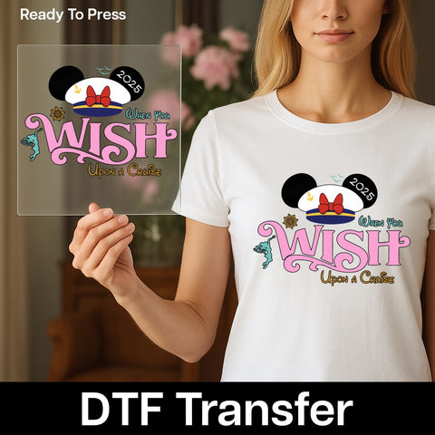 Magical Cruise Adventure 2025 DTF Transfer Cute Sailor Theme Iron On for Family & Group Apparel