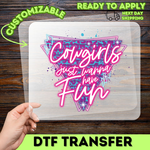 Retro Neon Western & Cowgirl Funny DTF Transfer for Bachelorette Party T-Shirts - Ready to Press Pop Art Apparel for Women
