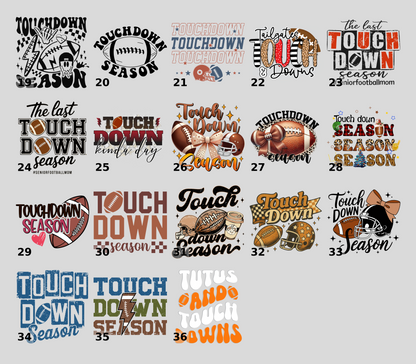 Vintage Football Season DTF Transfer for Game Day | Iron-On Retro Touchdown Shirt Design for Fans & Teams