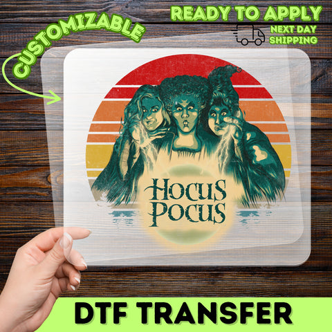 Nostalgic Retro Witch Halloween DTF Transfer Ready To Press for Group Outfit - Cute 90s Pop Culture Shirt Iron-On