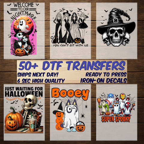 Iron-On Funny Halloween Pumpkin DTF Transfer Ready To Press for Trumpkin Fans T-Shirt or Sweatshirt Apparel