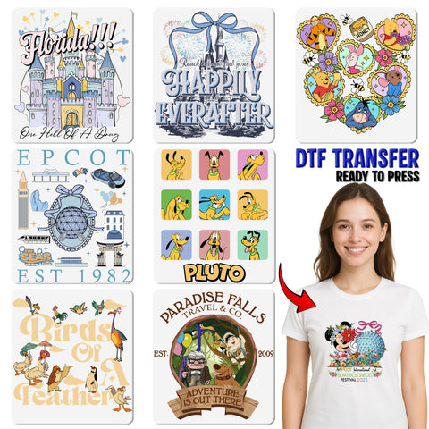 Funny Cartoon Characters Under Traffic Cone Playful DTF Transfer for Group T-Shirts or Sweatshirts Ready to Press