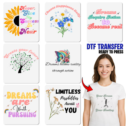 Inspirational Sunflower DTF Transfer Boho Chic Floral Quote & Nature Lover Gift for Women's Apparel
