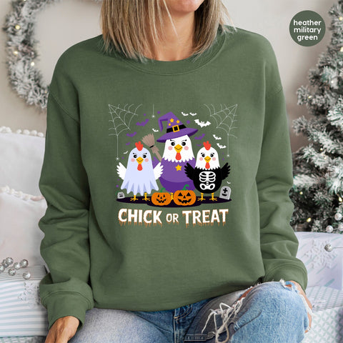 Cute Halloween Chickens Iron-On DTF Transfer Ready To Press for Funny Family & Chicken Lovers T-Shirt Apparel
