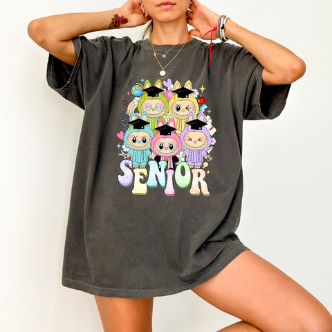 Cute Animal Graduate DTF Transfer for Senior Graduation Apparel | Funny Kawaii Iron-On Ready To Press T-Shirt or Sweatshirt