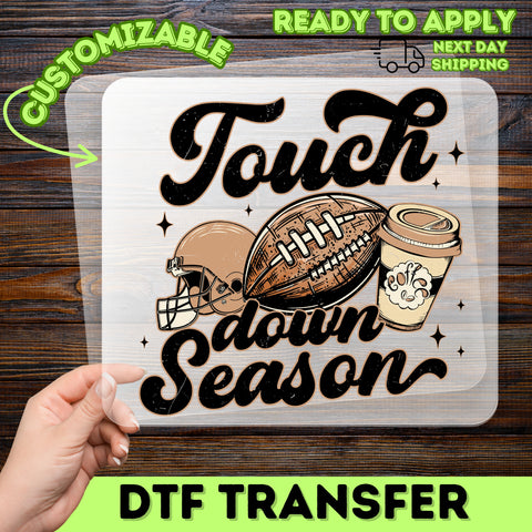 Football Fall Vibes DTF Transfer for Game Day Apparel & Tailgate T-Shirts - Ready to Press Retro Touchdown Season Design