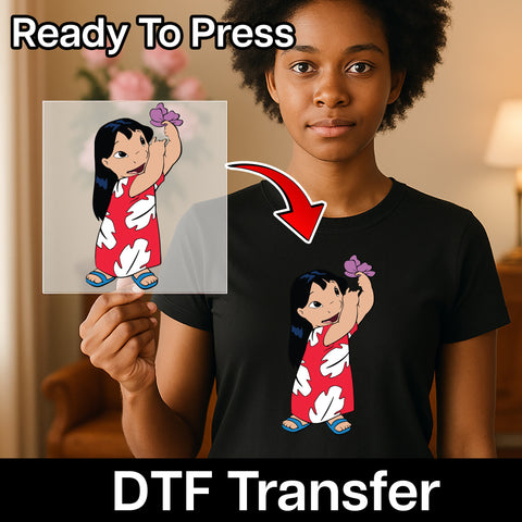 Cute Tropical Cartoon Character DTF Transfer Iron-On for Kids & Family Matching Shirts