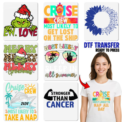 Funny Cruise Humor DTF Transfer for Nautical Vacation T-shirt Iron-On Design for Cruise Enthusiasts & Relaxation Seekers
