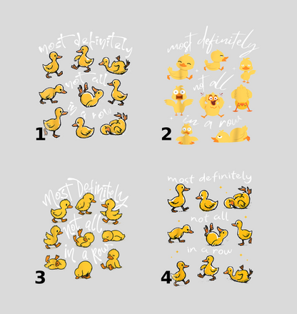 Funny Animal Humor DTF Transfer for Family Shirts Iron-On Duck Design Ready To Press for Casual Apparel