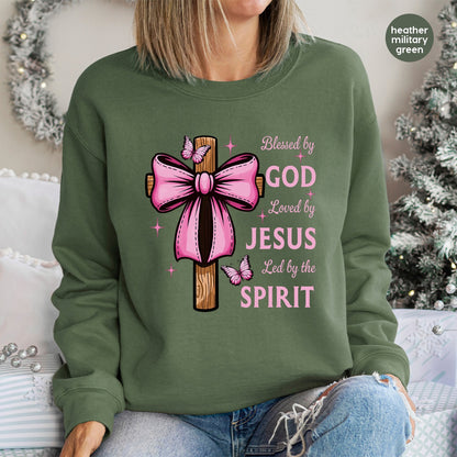 Christian Faith DTF Transfer for Cute Religious Apparel, Ready to Press Pink Cross & Butterfly Shirts for Church Events & Gatherings