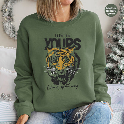 Empowering Tiger Ready To Press DTF Transfer | Bold Animal Theme Shirt Design for Teens & Young Adults