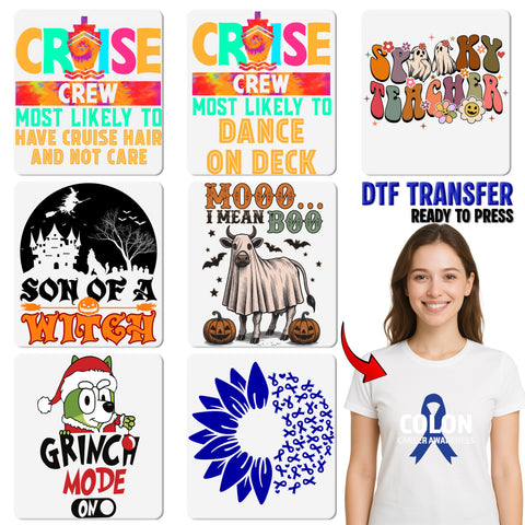 Funny Cruise Crew DTF Transfer Iron-On for T-shirts & Apparel - Retro Matching Vacation Shirts for Family & Friends