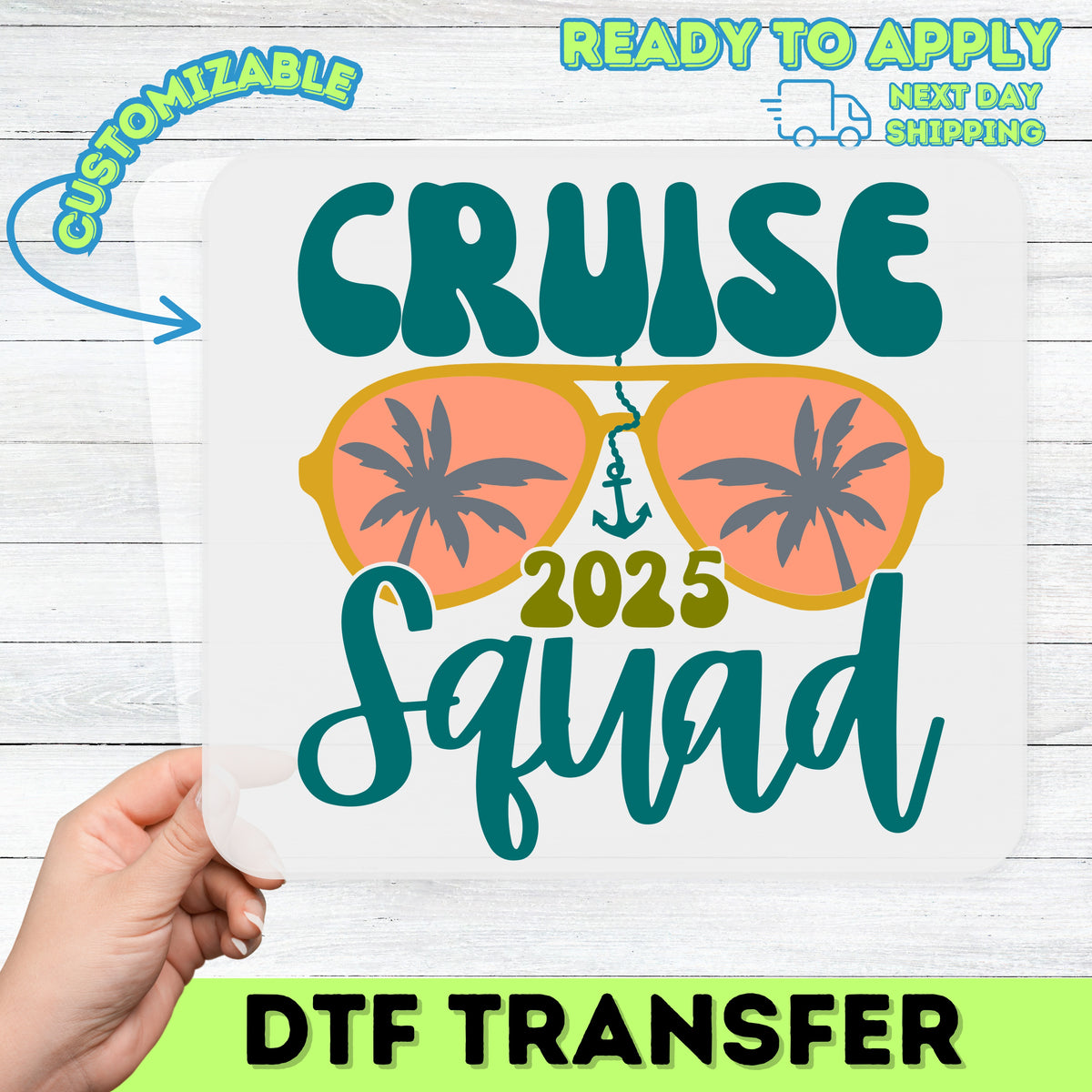 Cruise Squad 2025 Retro Cute DTF Transfer for T-shirts & Apparel - Ready to Press Group Vacation Holiday Outfit