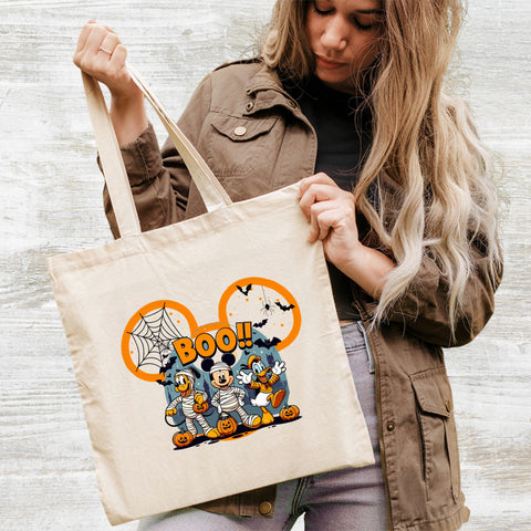 Cute Halloween mummy characters DTF transfer for kids t-shirt, funny spooky pumpkins & bats iron-on, family holiday apparel