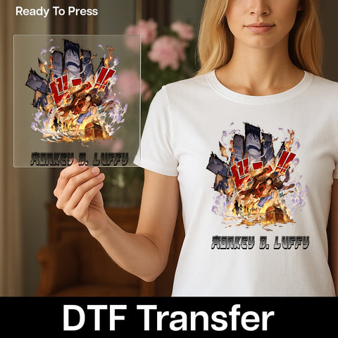 Dynamic One Piece Adventure DTF Transfer Iron-On Anime Team T-Shirt for Cosplay & Festivals Seasonal Chic Apparel for Fans